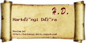 Harkányi Dóra névjegykártya